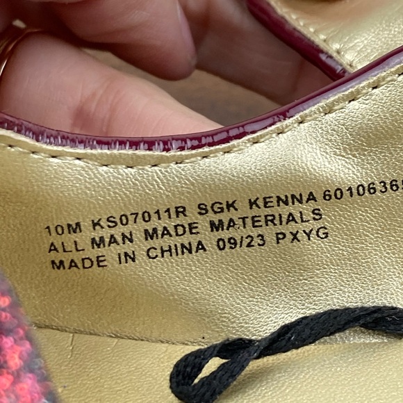 Sugar Brand Kenna Burgundy Sparkle Bow Mary Jane Flats Hook Loop Girls Size 10M. - Picture 12 of 12